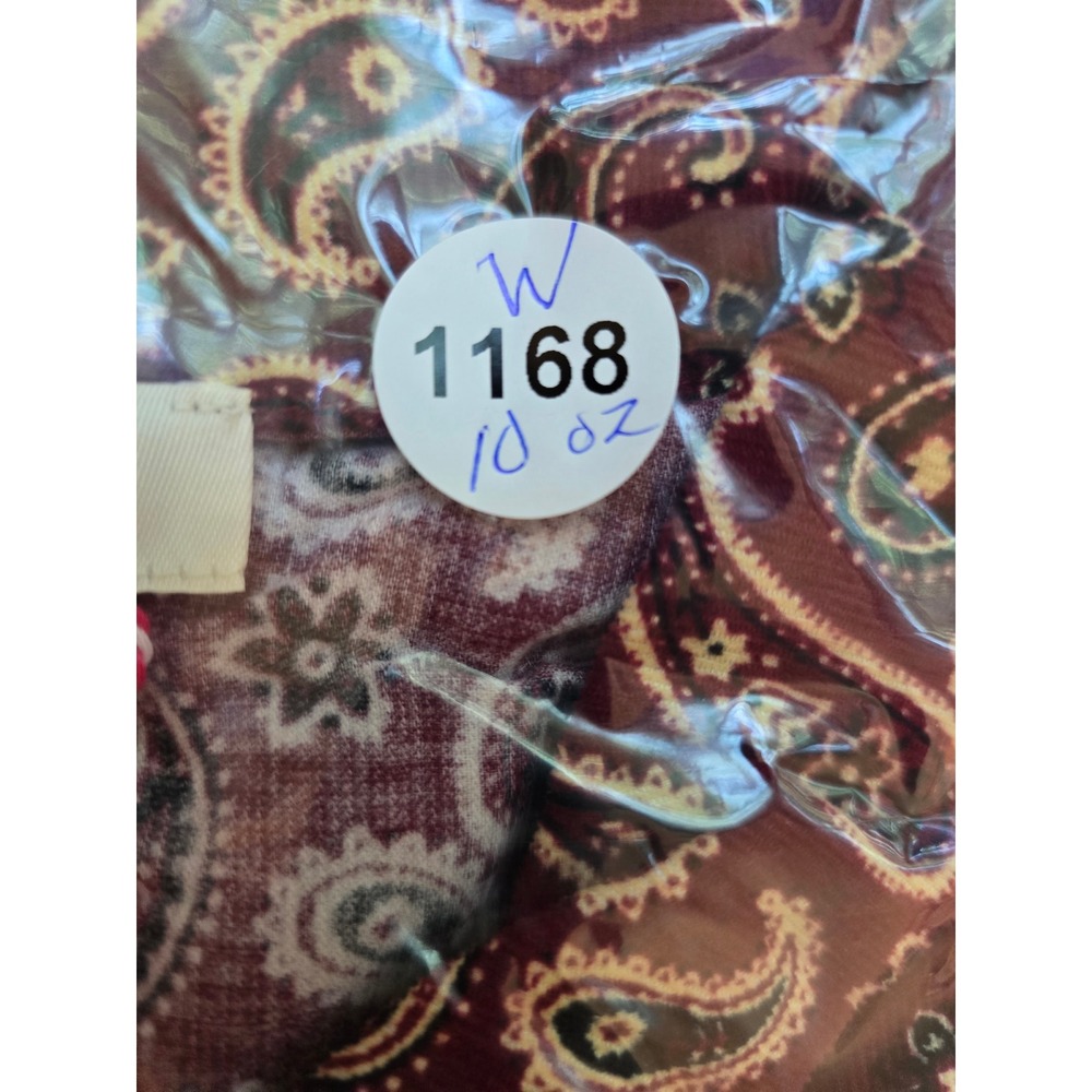 Umgee Burgundy Paisley Corduroy Western Button Down Shirt Raw Hem Large New - Picture 9 of 9